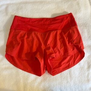 lululemon Speed Up Short - Red-ish Orange - Size 8 - 2.5" Inseam - High Rise